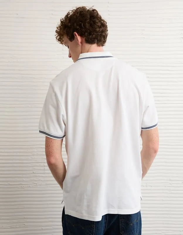 AE Standard Fit Logo Pique Polo Shirt