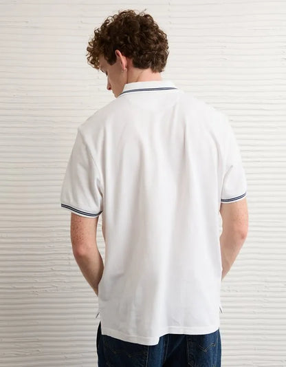 AE Standard Fit Logo Pique Polo Shirt