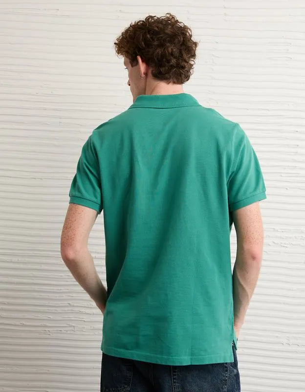AE Slim Fit Logo Pique Polo Shirt