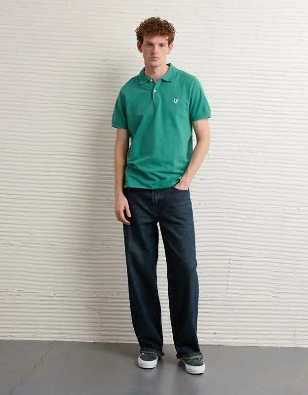 AE Slim Fit Logo Pique Polo Shirt