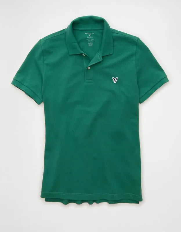 AE Slim Fit Logo Pique Polo Shirt