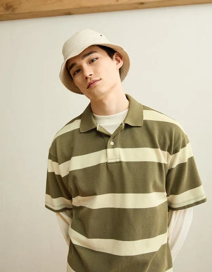 AE Boxy Fit Pique Polo Shirt