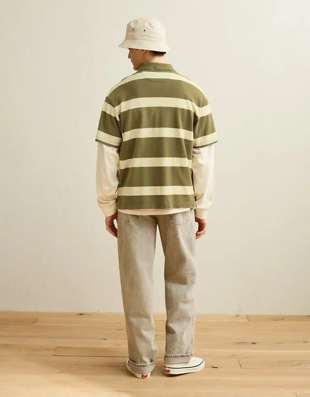AE Boxy Fit Pique Polo Shirt