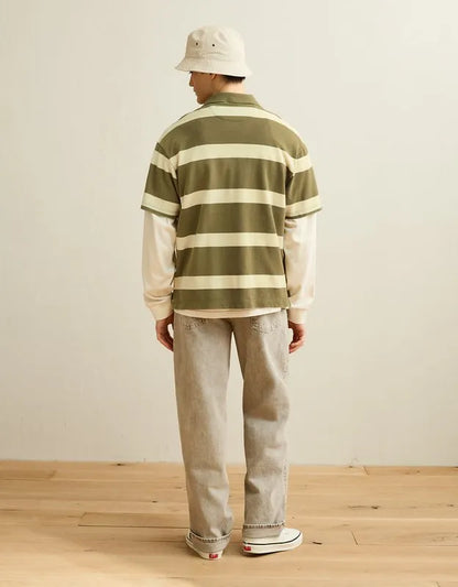 AE Boxy Fit Pique Polo Shirt