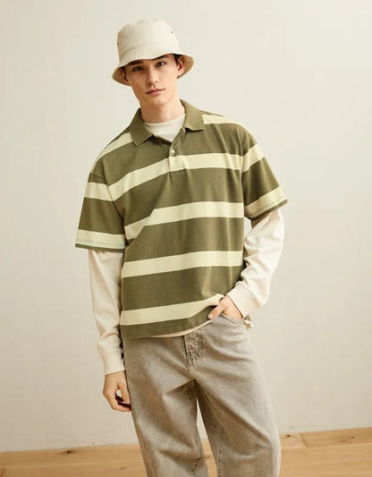 AE Boxy Fit Pique Polo Shirt