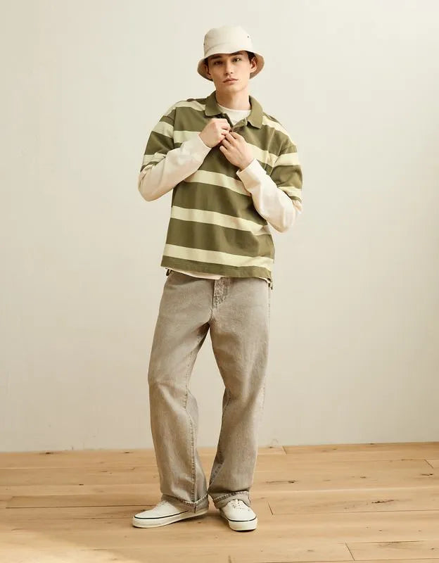 AE Boxy Fit Pique Polo Shirt