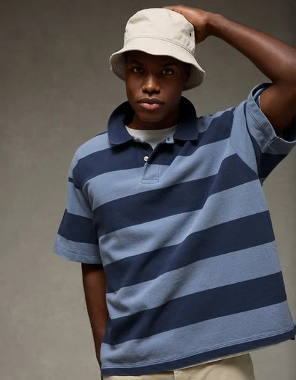 AE Boxy Fit Pique Polo Shirt