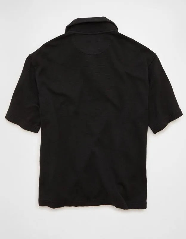 AE Boxy Johnny Collar Knit Polo Shirt