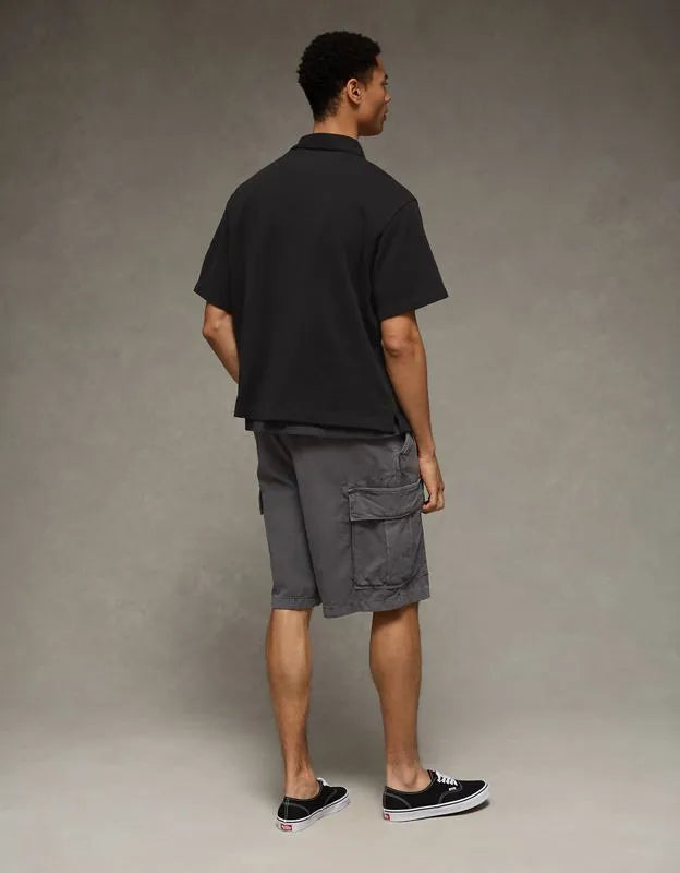 AE Boxy Johnny Collar Knit Polo Shirt