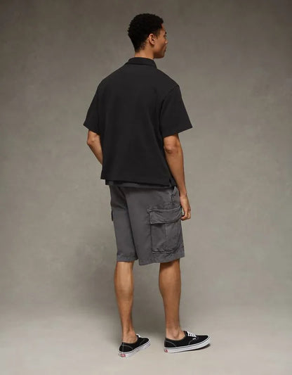 AE Boxy Johnny Collar Knit Polo Shirt