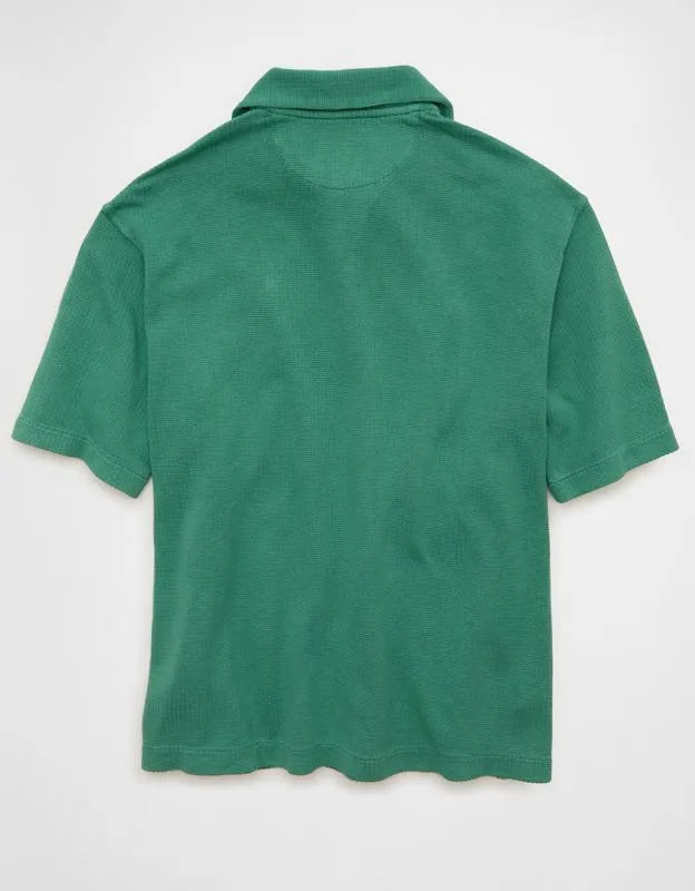 AE Boxy Johnny Collar Knit Polo Shirt