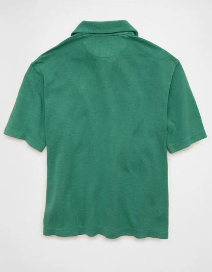 AE Boxy Johnny Collar Knit Polo Shirt