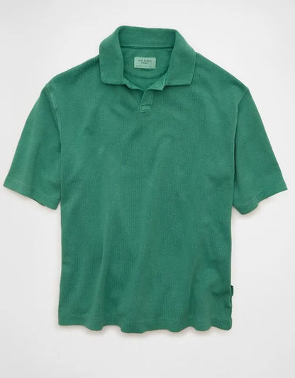 AE Boxy Johnny Collar Knit Polo Shirt