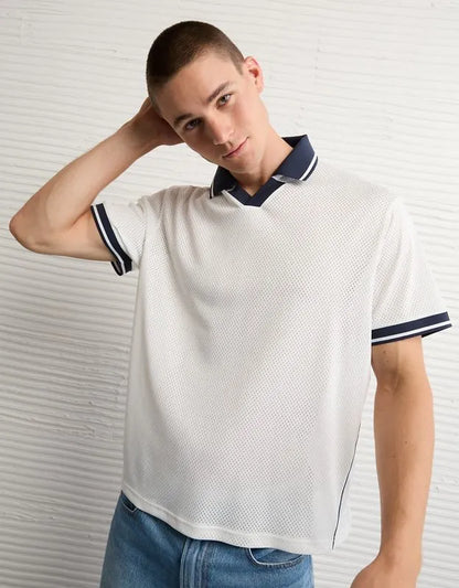 AE Boxy Mesh Polo Shirt
