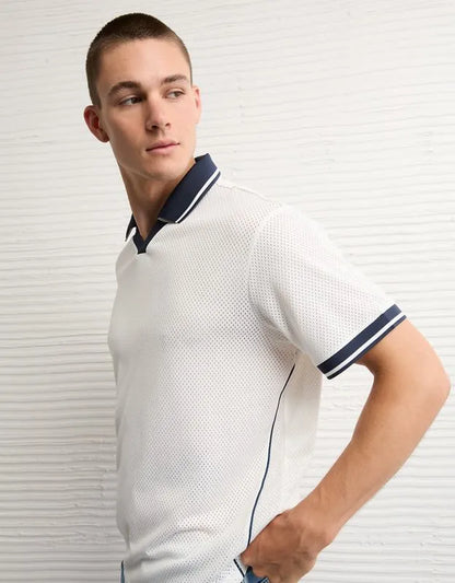 AE Boxy Mesh Polo Shirt