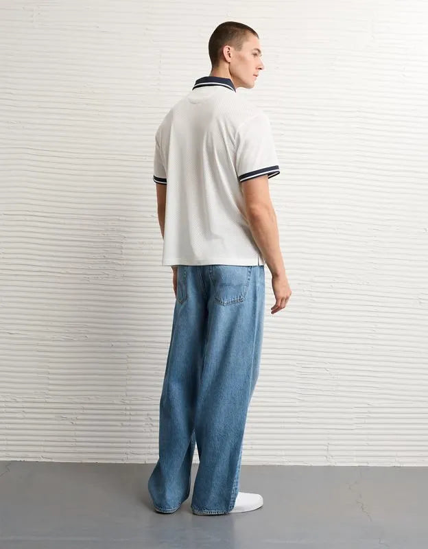 AE Boxy Mesh Polo Shirt