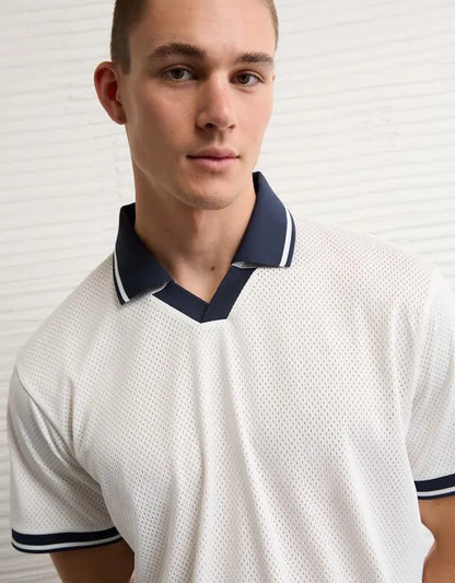 AE Boxy Mesh Polo Shirt
