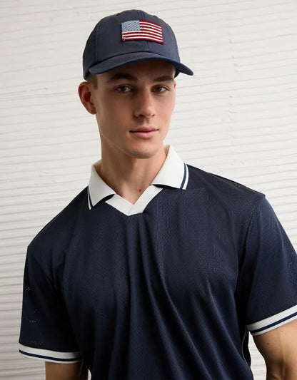 AE Boxy Mesh Polo Shirt