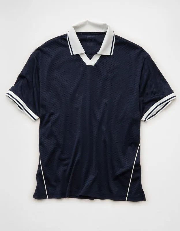 AE Boxy Mesh Polo Shirt