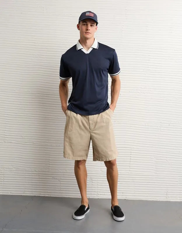 AE Boxy Mesh Polo Shirt