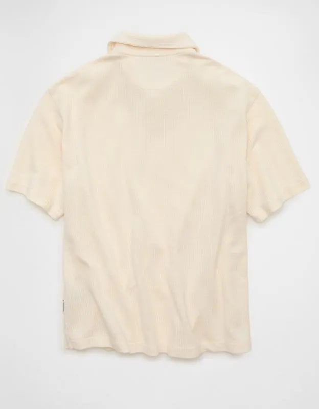 AE Boxy Johnny Collar Knit Polo Shirt