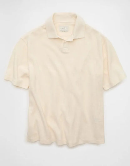 AE Boxy Johnny Collar Knit Polo Shirt