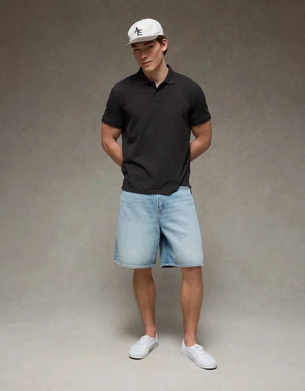 AE Standard Fit Lived-In Pique Polo Shirt