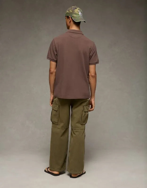 AE Standard Fit Lived-In Pique Polo Shirt