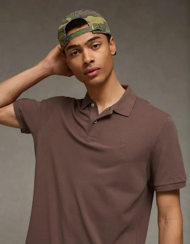 AE Standard Fit Lived-In Pique Polo Shirt