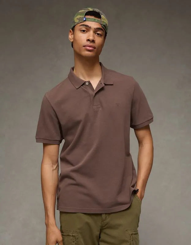 AE Standard Fit Lived-In Pique Polo Shirt