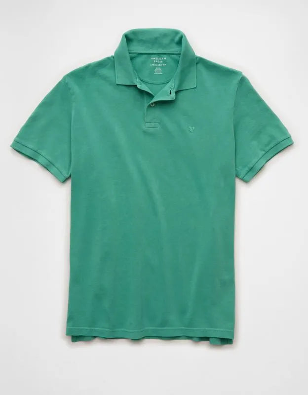 AE Standard Fit Lived-In Pique Polo Shirt