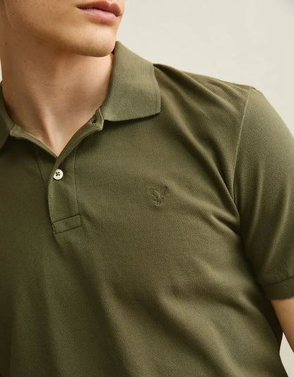 AE Standard Fit Lived-In Pique Polo Shirt