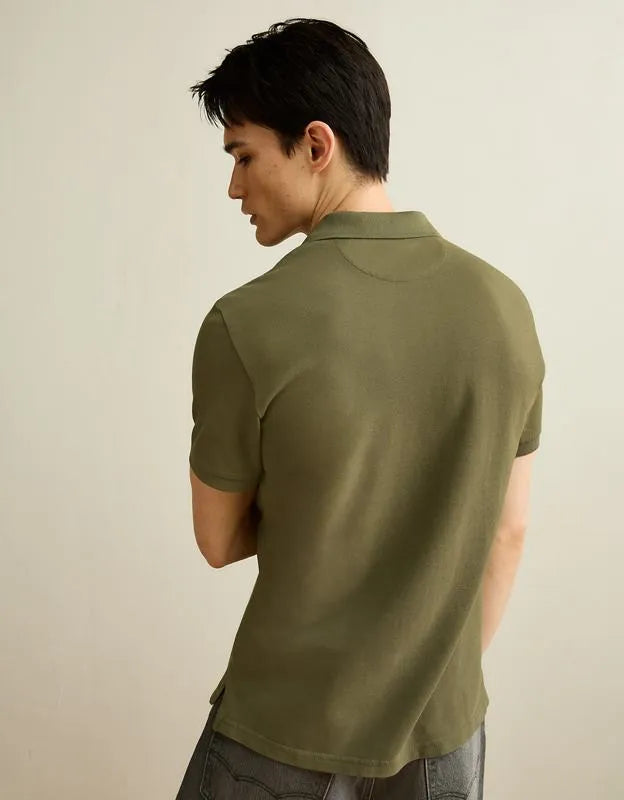 AE Standard Fit Lived-In Pique Polo Shirt