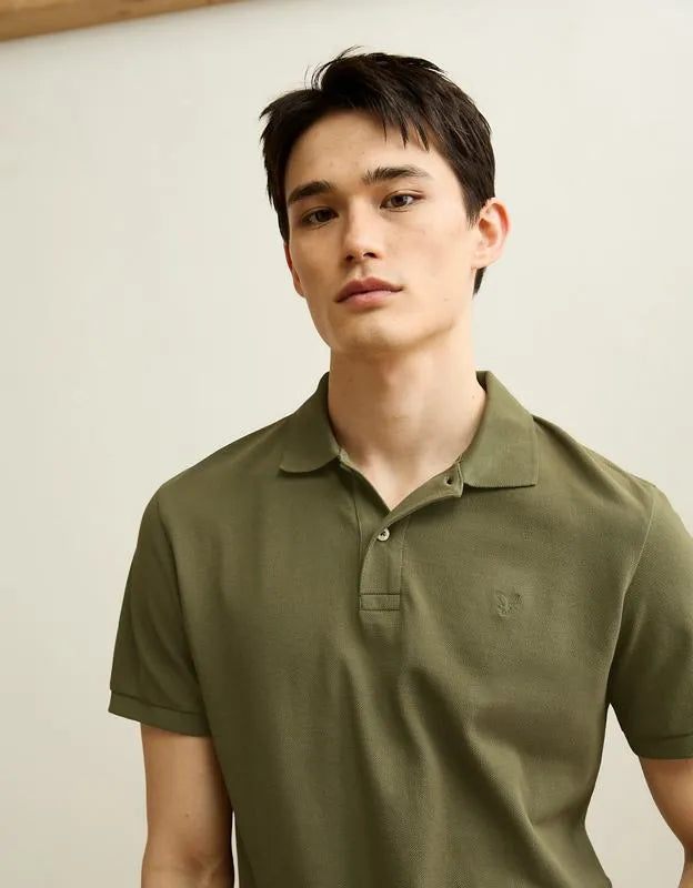 AE Standard Fit Lived-In Pique Polo Shirt