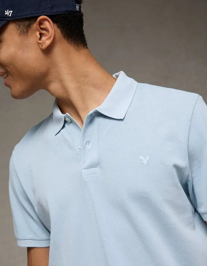 AE Standard Fit Lived-In Pique Polo Shirt