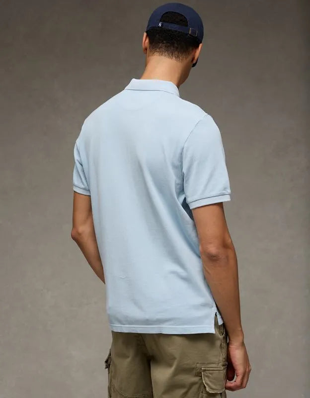 AE Standard Fit Lived-In Pique Polo Shirt