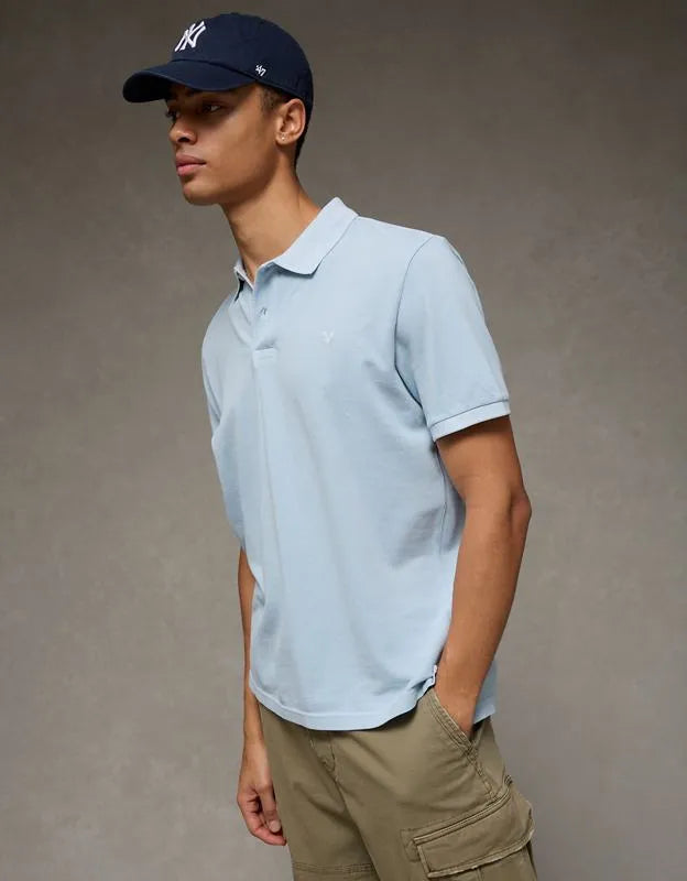 AE Standard Fit Lived-In Pique Polo Shirt