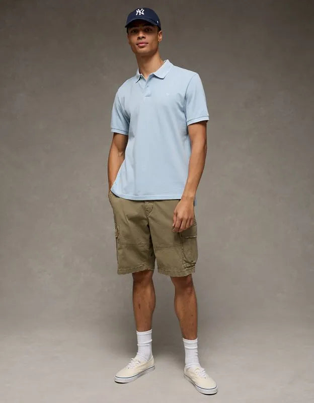 AE Standard Fit Lived-In Pique Polo Shirt