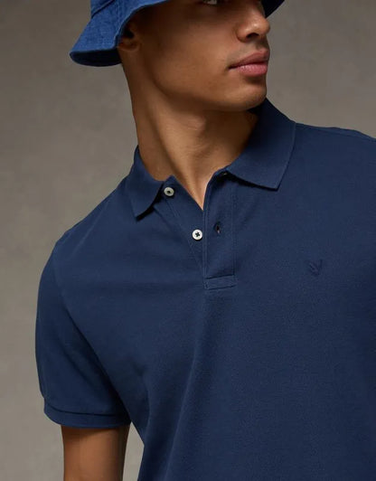 AE Standard Fit Lived-In Pique Polo Shirt