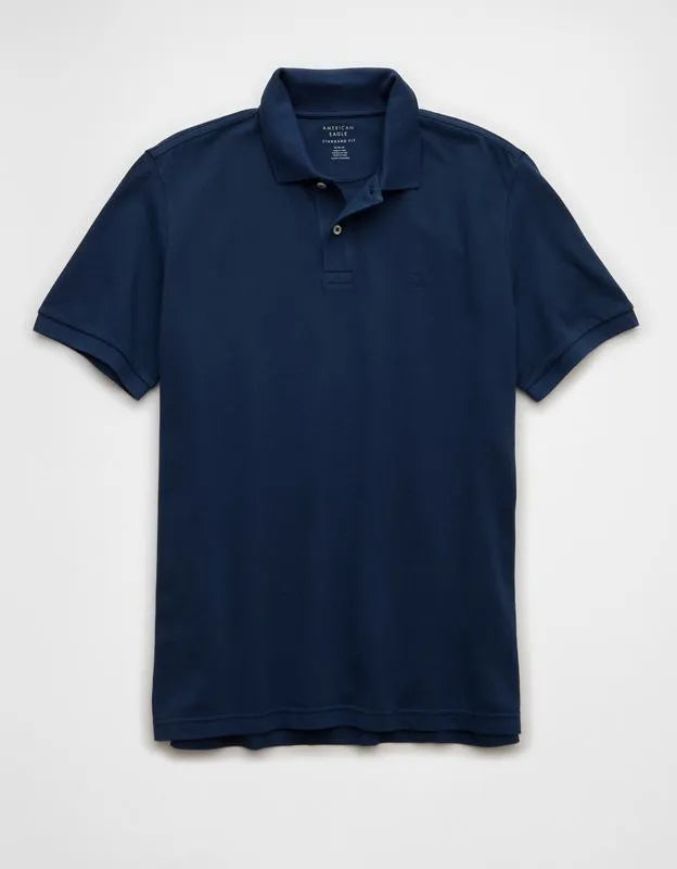 AE Standard Fit Lived-In Pique Polo Shirt