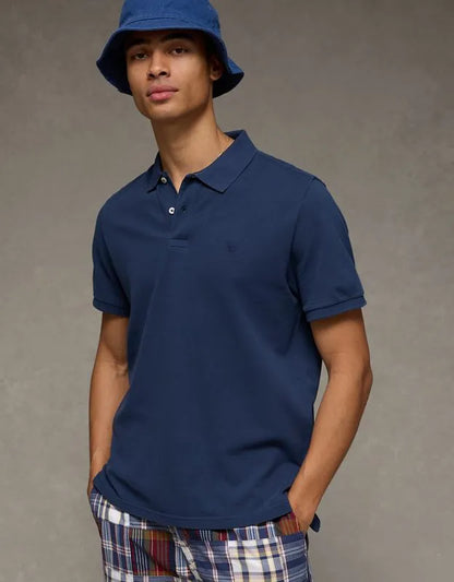 AE Standard Fit Lived-In Pique Polo Shirt