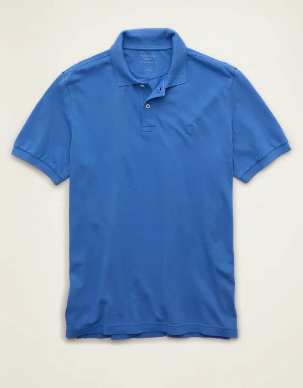 AE Standard Fit Lived-In Pique Polo Shirt