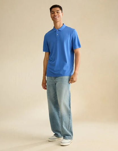 AE Standard Fit Lived-In Pique Polo Shirt