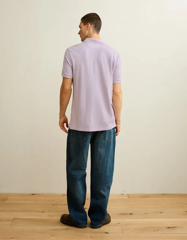AE Standard Fit Lived-In Pique Polo Shirt