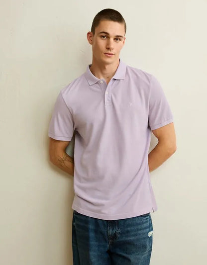 AE Standard Fit Lived-In Pique Polo Shirt