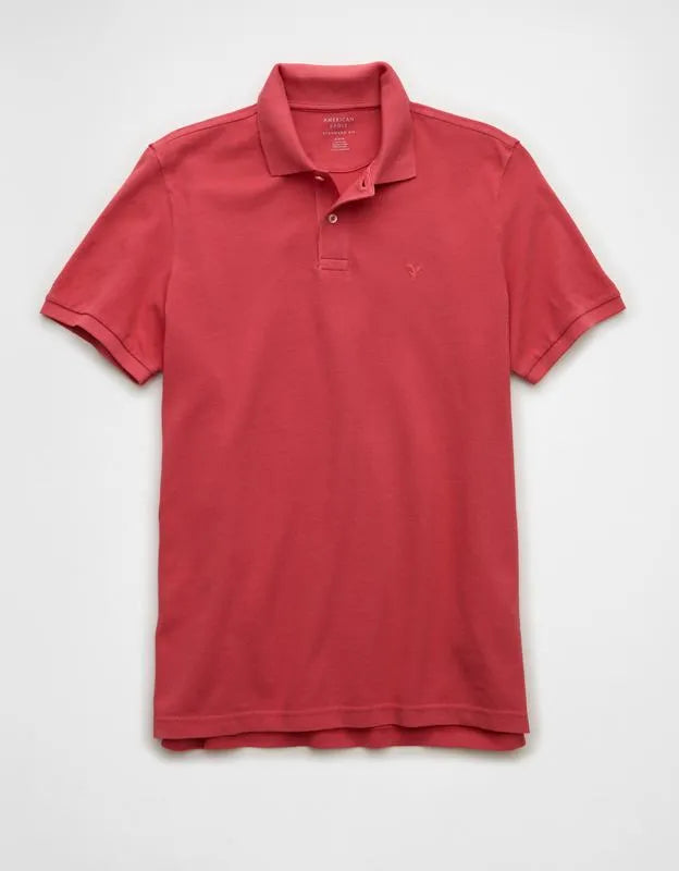 AE Standard Fit Lived-In Pique Polo Shirt