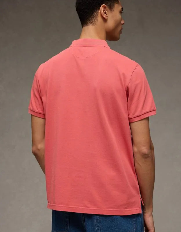 AE Standard Fit Lived-In Pique Polo Shirt