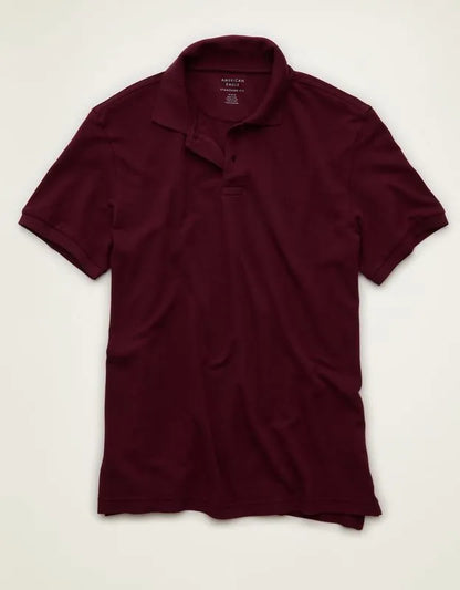 AE Standard Fit Lived-In Pique Polo Shirt