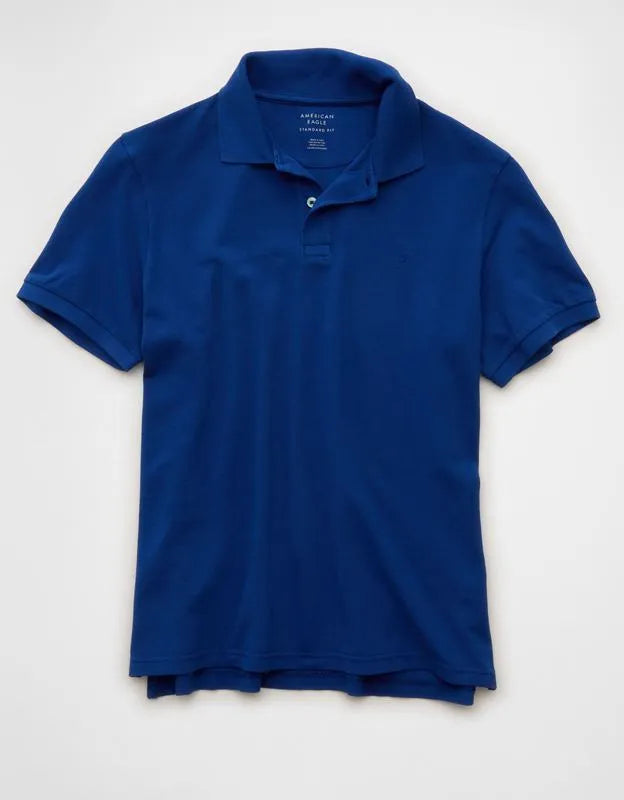 AE Standard Fit Lived-In Pique Polo Shirt