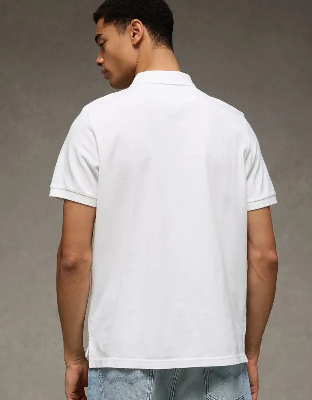 AE Standard Fit Lived-In Pique Polo Shirt